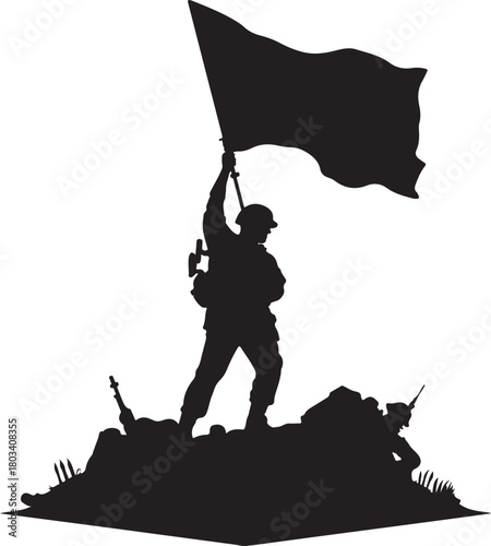silhouette of a man with a flag of egypt