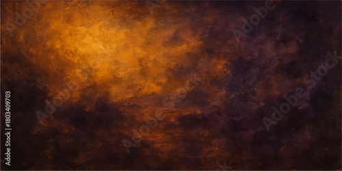 Abstract dark grunge background with orange fire texture and smoke pattern