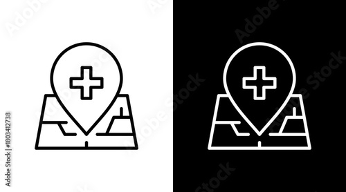 Disaster Map  White Icon Set Design