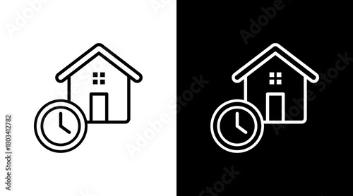 Temporary Housing  White Icon Set Design