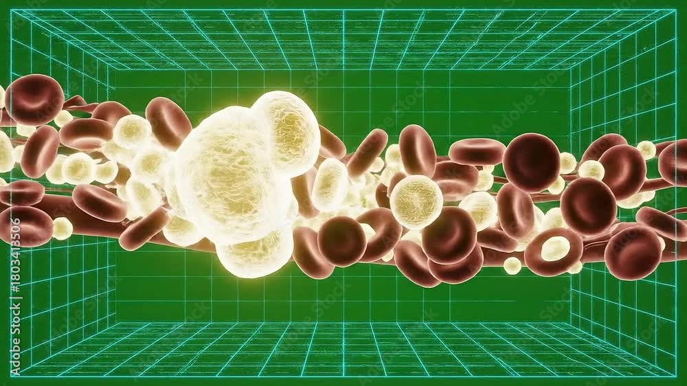 3D Medical Animation Visualization of Blood Clot Formation with Red and ...