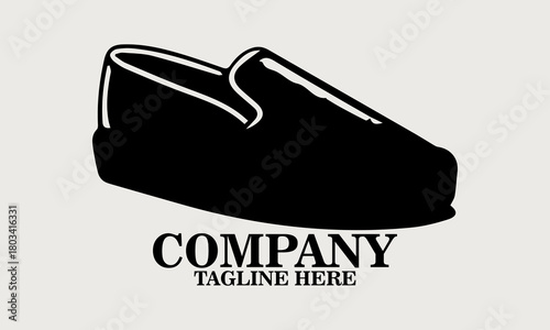 casual slip-on espadrille shoe in side view vector illustration, shoe icon and shoe logo art