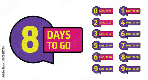 Countdown stickers for marketing campaigns and promotional events