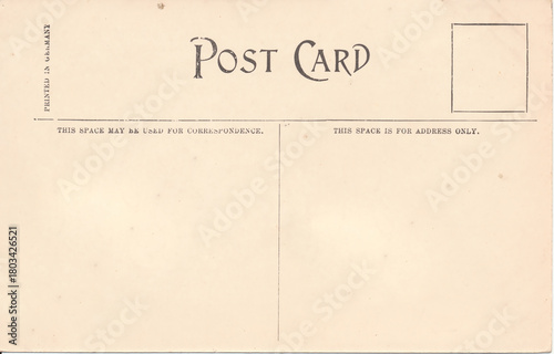 Blank Vintage Postcard Back