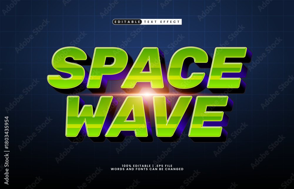 Obraz premium space wave editable rocket text effect with futuristic lighting