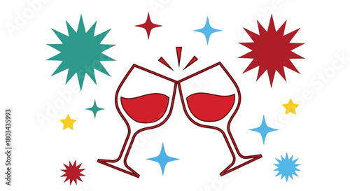 Celebrate wine cheers vector graphic for party event invitation card