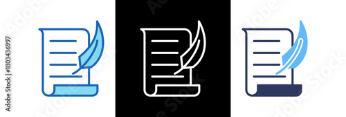 Writing blueline icon