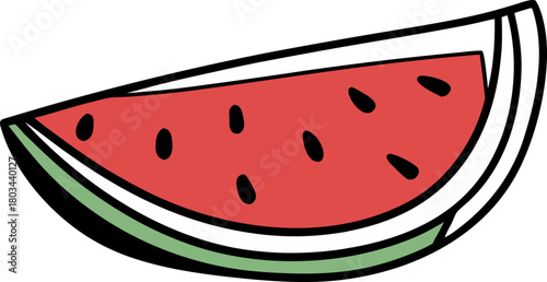 Fresh juicy watermelon slice with seeds isolated on the transparent background for summer food and healthy eating concepts