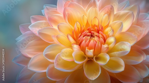 Abstract spread of dahlia petals layered concentrically fine structural folds captured in noise-free clarity natural balanced lighting creates