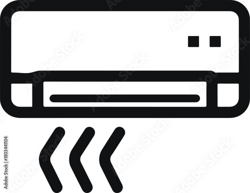 Modern wall mounted air conditioner cooling system device icon pictogram