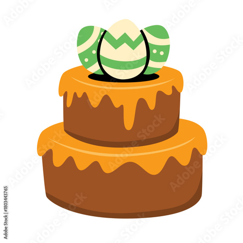 Chocolate cake with easter eggs