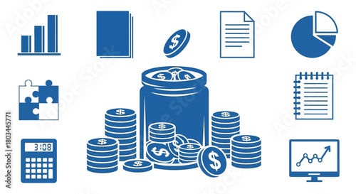 Business finance accounting vector illustration graphic design icon