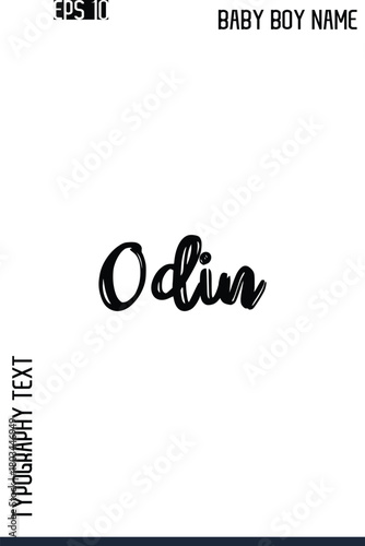 Odin    -Modern Baby Boy Names Brush Text Typography Hand Drawn Lettering Vector