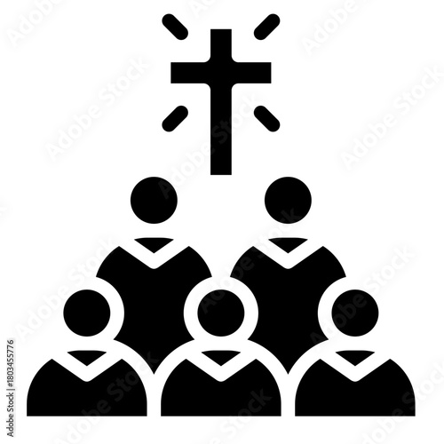 ummah religion cristiany  icon glyph style vector