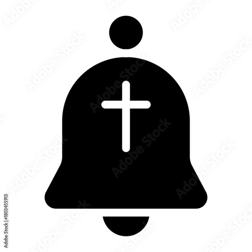 Bell religion icon glyph style vector