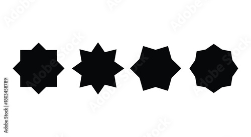 Collection of eight pointed star icons