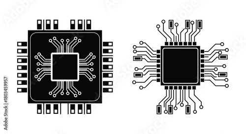 Microchip technology vector illustration for electronic design use