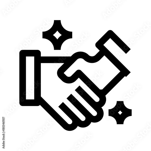 Handshake Deal Line Icon, Outline Symbol for Partnership Agreement, Client Collaboration, Business Contract, Trust Building, and Negotiation Success. Vector Sign Icon.