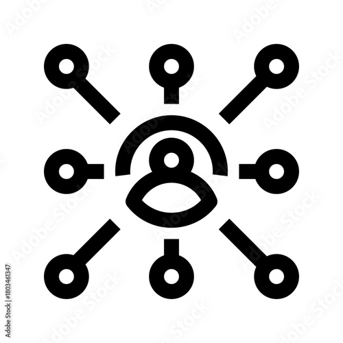 Networking Line Icon, Outline Symbol for Professional Connection, Relationship Building, Community Interaction, Business Linking, and Communication Flow. Vector Sign Icon.