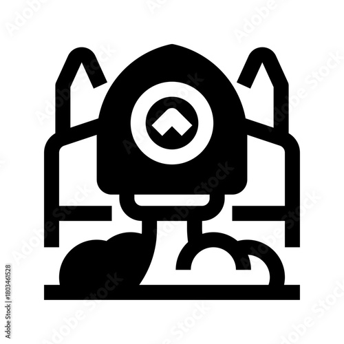 Startup Rocket Line Icon, Outline Symbol for Business Launch, Innovation Growth, Project Kickoff, Rapid Development, and Entrepreneur Acceleration. Vector Sign Icon.