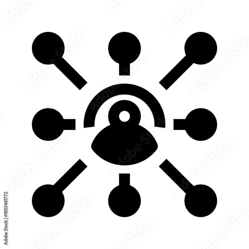 Networking Line Icon, Outline Symbol for Professional Connection, Relationship Building, Community Interaction, Business Linking, and Communication Flow. Vector Sign Icon.