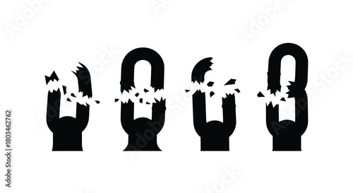 Broken chain links representing freedom