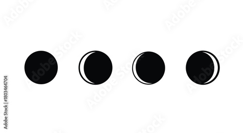 Four moon phases showing lunar cycle stages