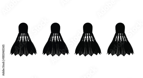 Four shuttlecocks, used in badminton sport