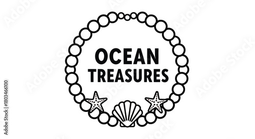 Ocean treasures vector illustration with sea elements design art