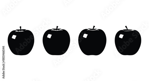 Four black apples, a healthy and delicious fruit