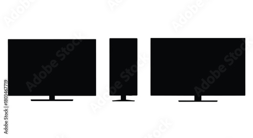 Three television sets in different positions