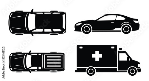 Vector car vehicle automobile transport ambulance truck suv design