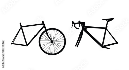 Two black bicycle frames