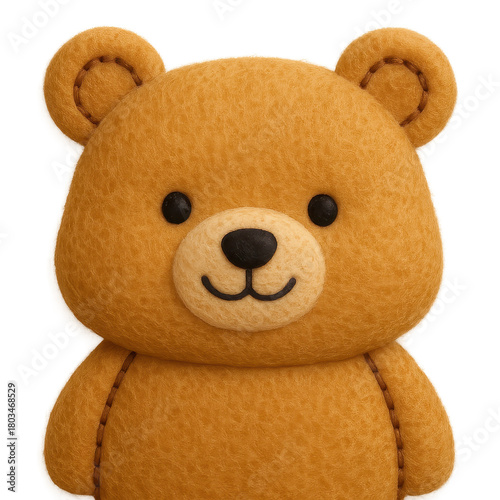 Cute cartoon style poppet with stitched heart and button eye rendered on clean white for playful craft illustrations Halloween party graphics and quirky social content with friendly tone