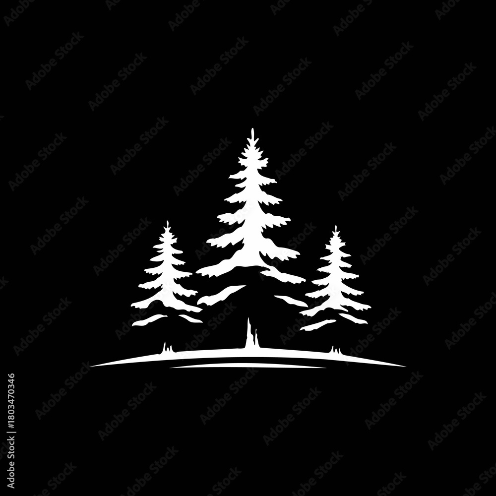 Obraz premium A detailed illustration of a snow-covered evergreen tree, showcasing its intricate branches and needles.