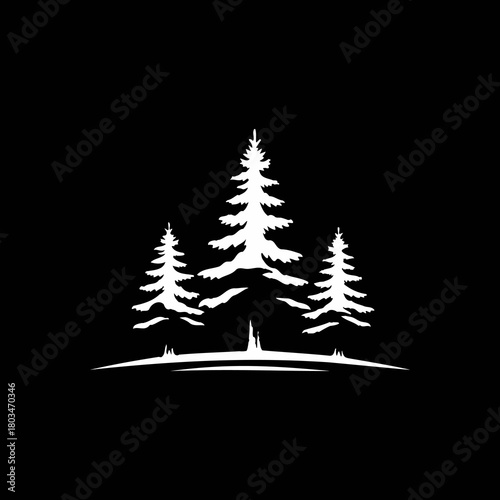 A detailed illustration of a snow-covered evergreen tree, showcasing its intricate branches and needles.