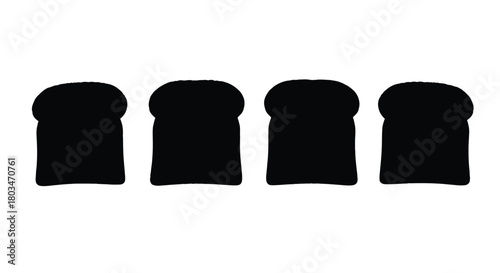 Four toast icons in a row design