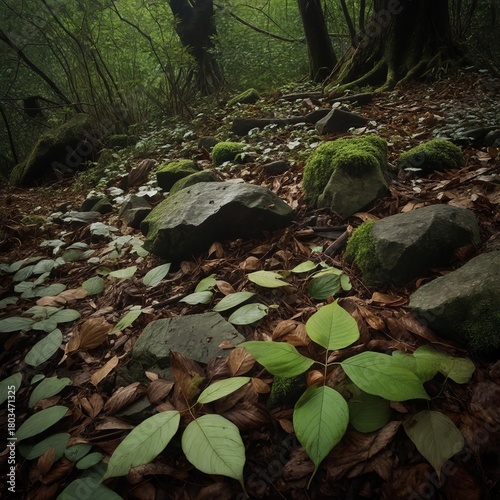 Forest Floor Details A vibrant landscape featuring the details o