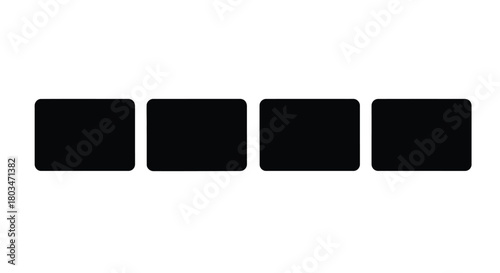 Four black rectangle shapes in a row