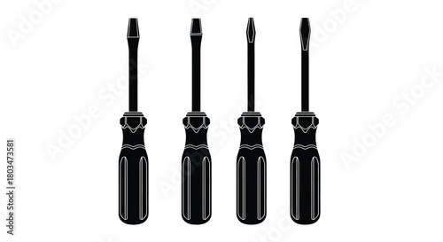 Four screwdrivers for repair and construction