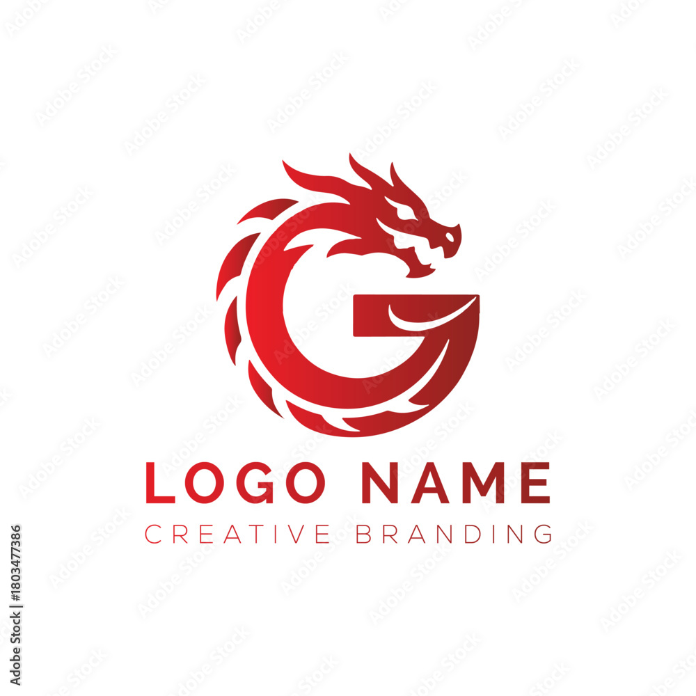 Obraz premium Letter G dragon logo