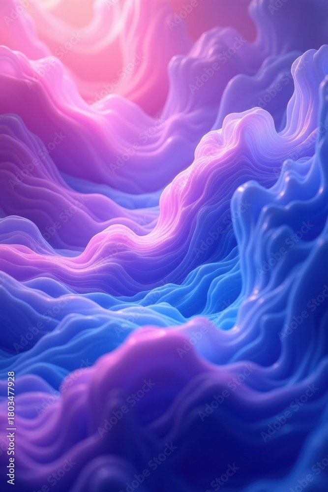 Obraz premium Dreamy abstract swirling clouds in pink purple and blue hues