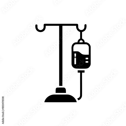 Simple IV Drip Icon – Medical Infusion Symbol in Minimal Style