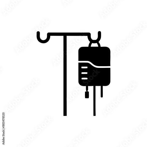 Simple IV Drip Icon – Medical Infusion Symbol in Minimal Style