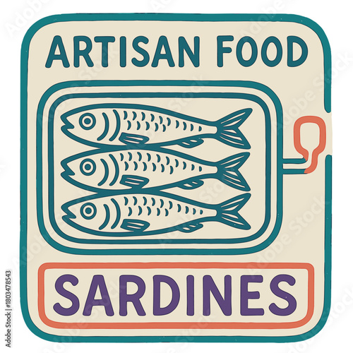 Vintage Sardine Can Label Vector Design