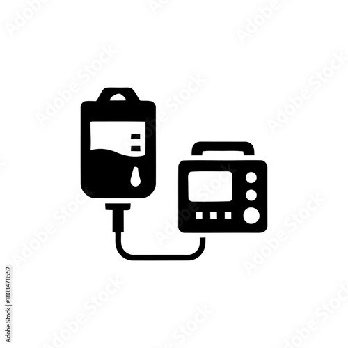 Simple IV Drip Icon – Medical Infusion Symbol in Minimal Style