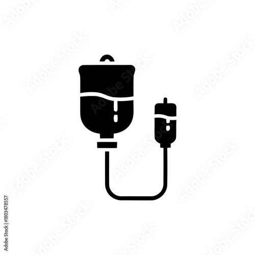 Simple IV Drip Icon – Medical Infusion Symbol in Minimal Style