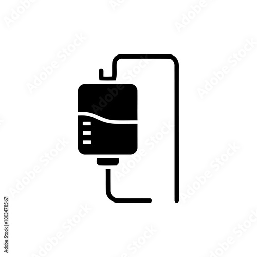 Simple IV Drip Icon – Medical Infusion Symbol in Minimal Style