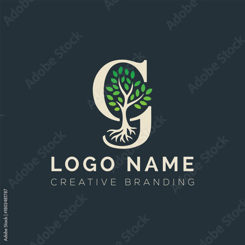 Letter G tree logo	