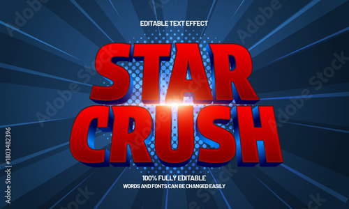 star crush space themed 3d text effect with cosmic gradient